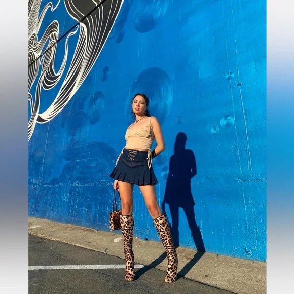 Y2K HTF Rare Blumarine Leopard Print Pony Hair Stiletto Boots - Picture 6 of 6